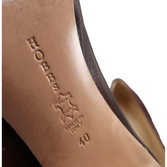Hobbs Shoes Women 40 Pumps Classic Chunky Heel Fashion Leather Brown Formal Chic - Picture 14 of 16